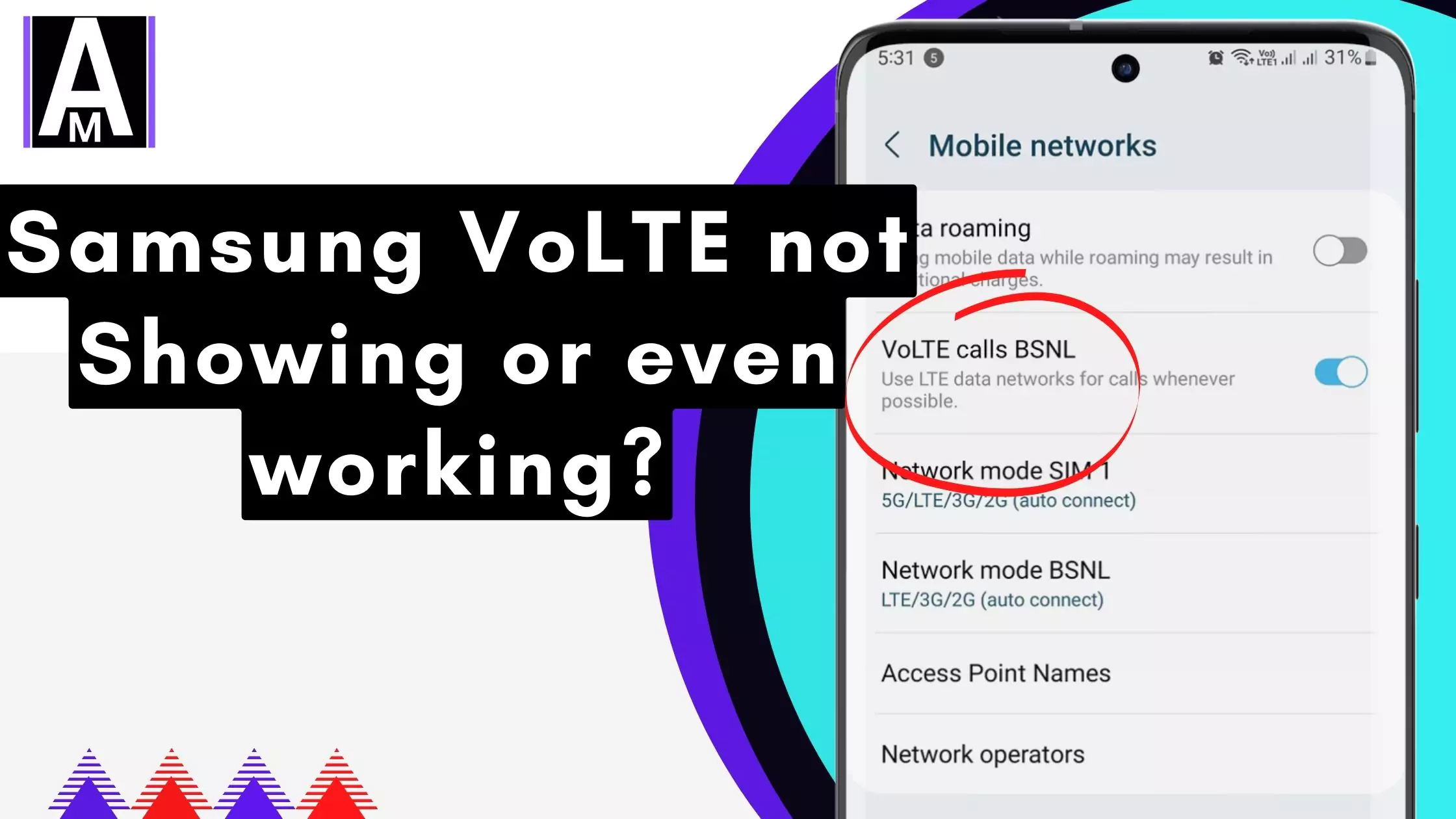 samsung volte not working showing highlighted screenshot with overlay texts