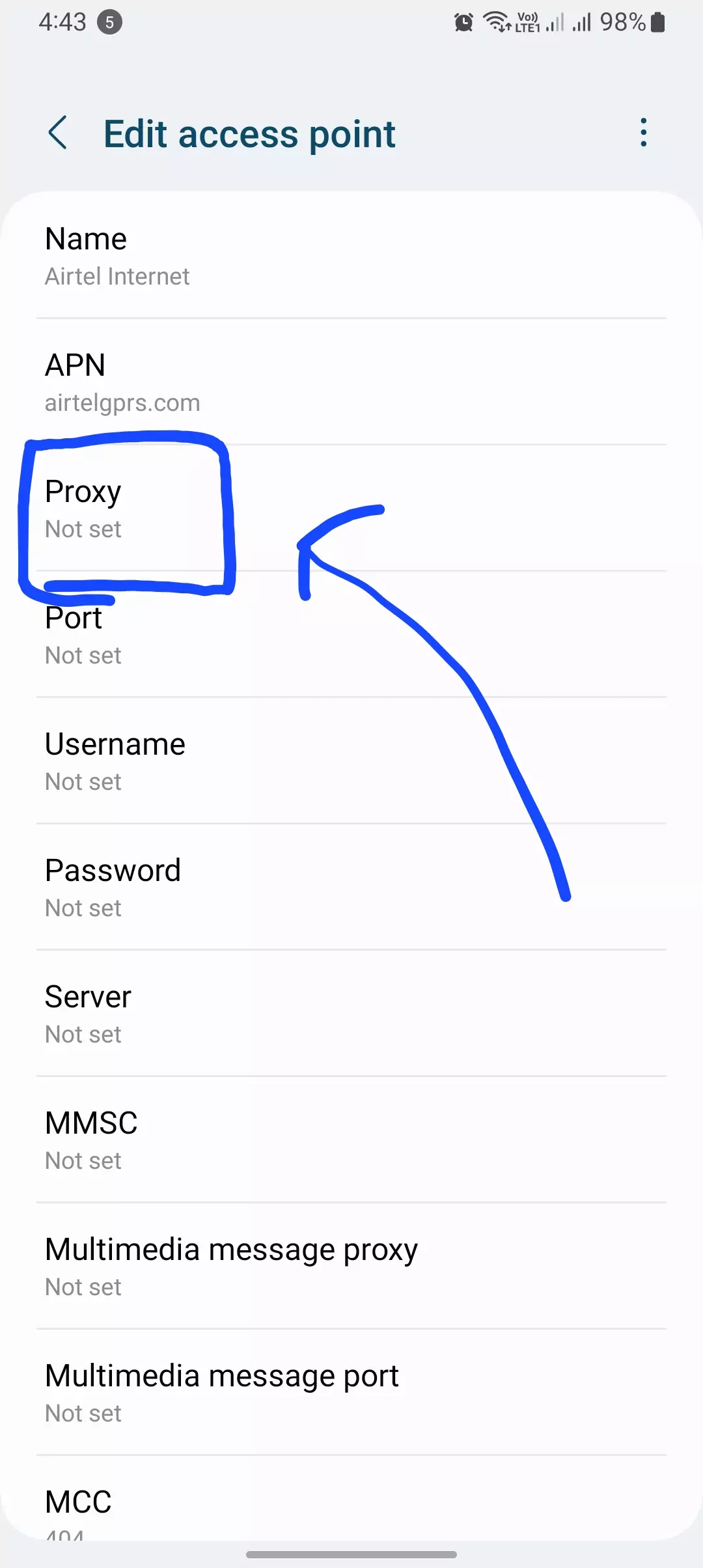 proxy highlighted screenshot