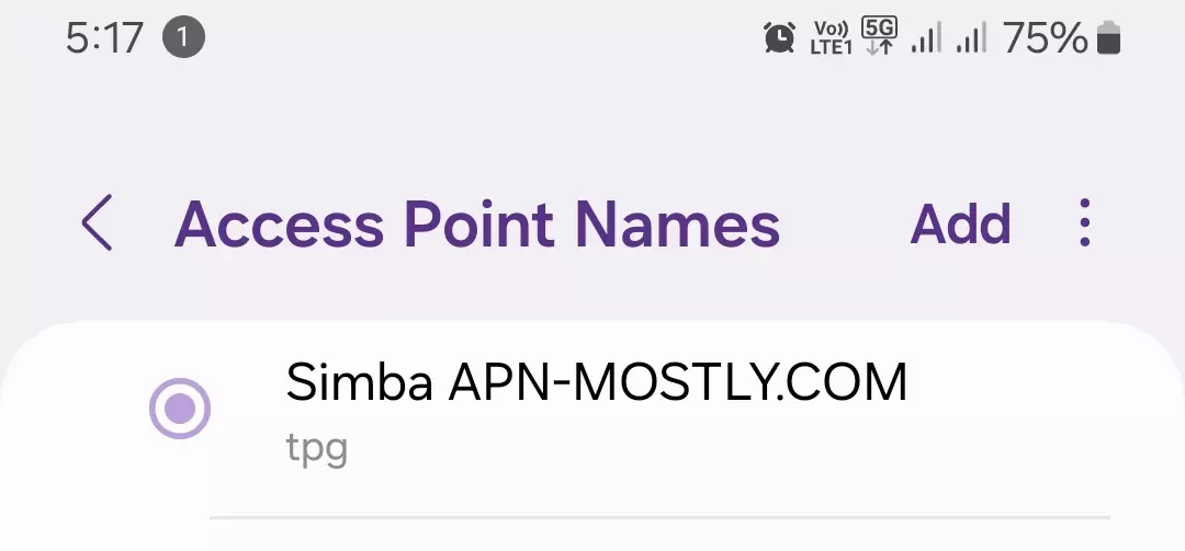 access point names for simba