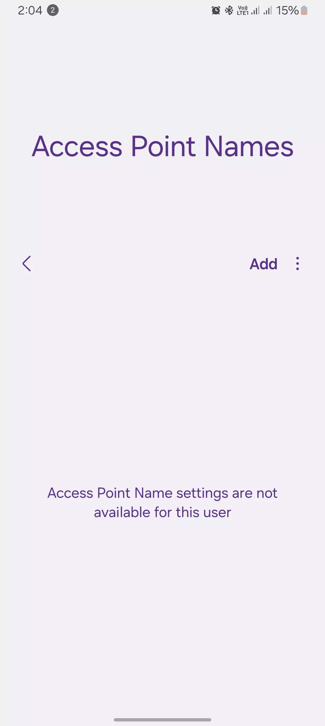 no apn is set