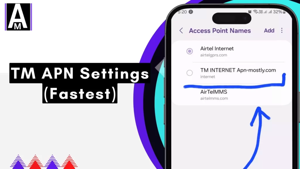 screenshot TM apn with overlay text fastest settings