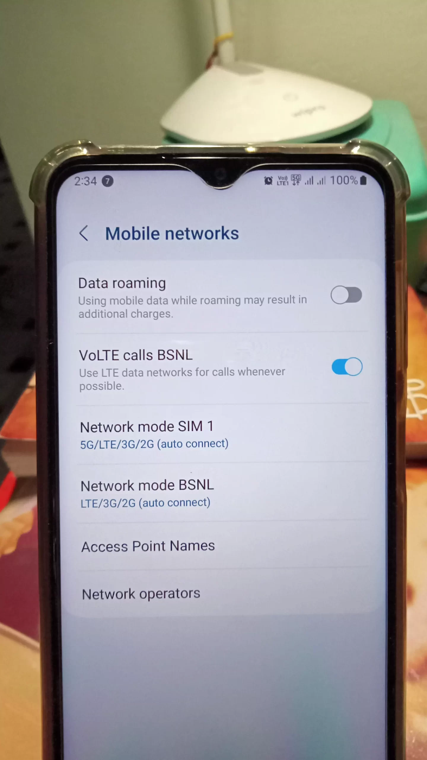 vertical mobile network settings with data roaming off