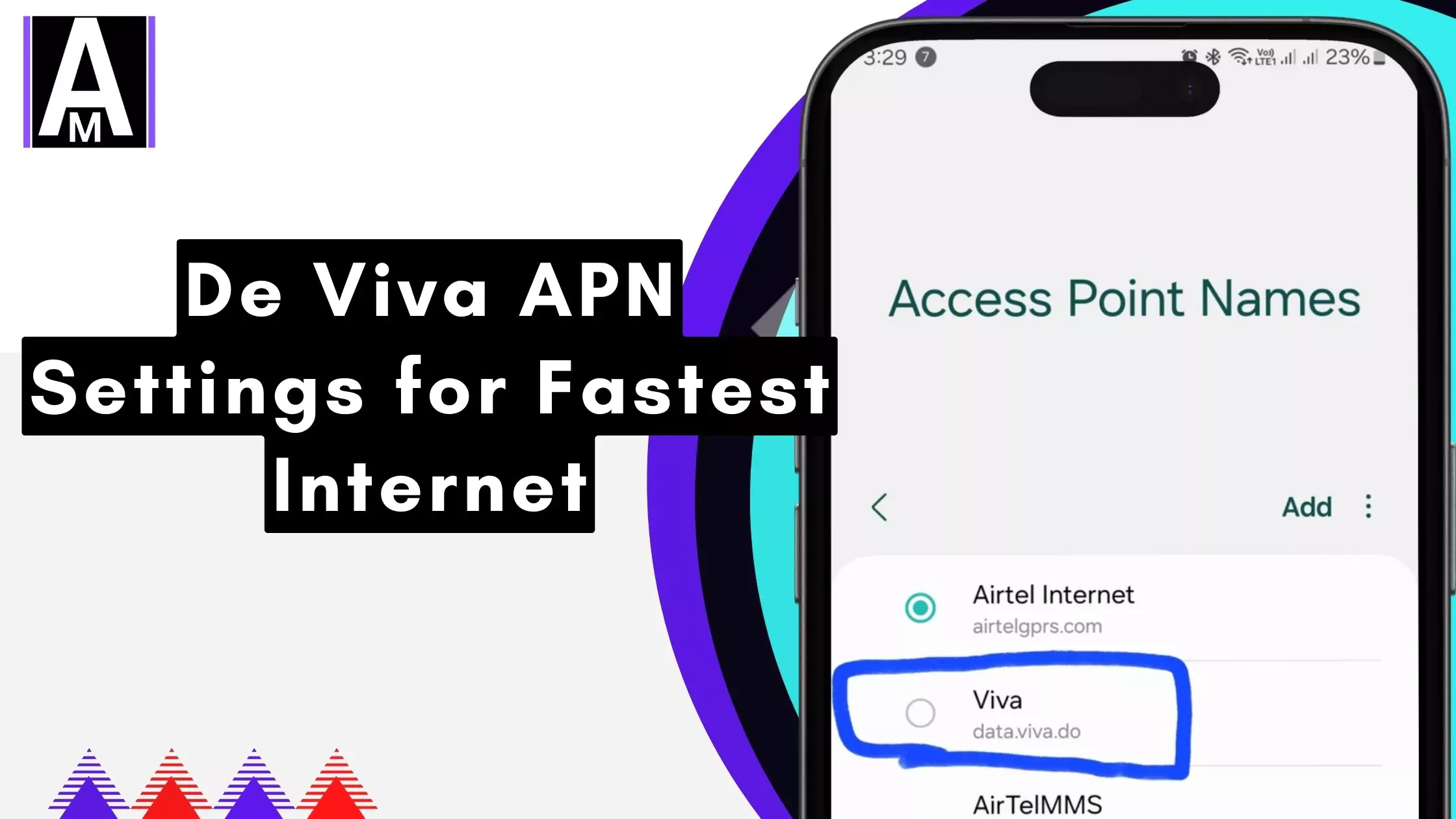 de viva apn highlighted in settings with overlay text fastest