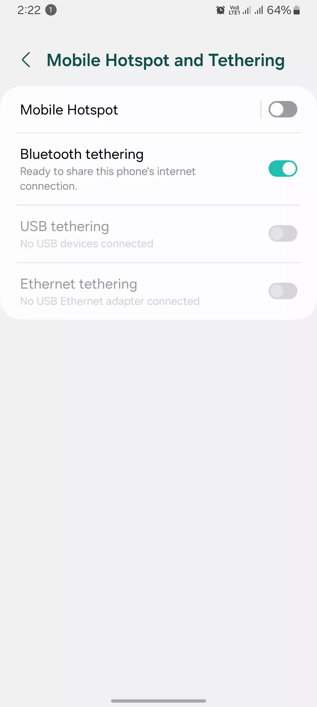 ready to tether for bluetooth internet