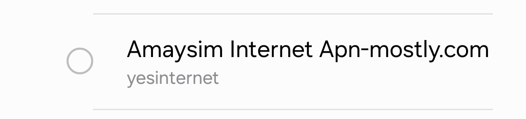 cropped screenshot of amaysim internet apn by the apn mostly.com