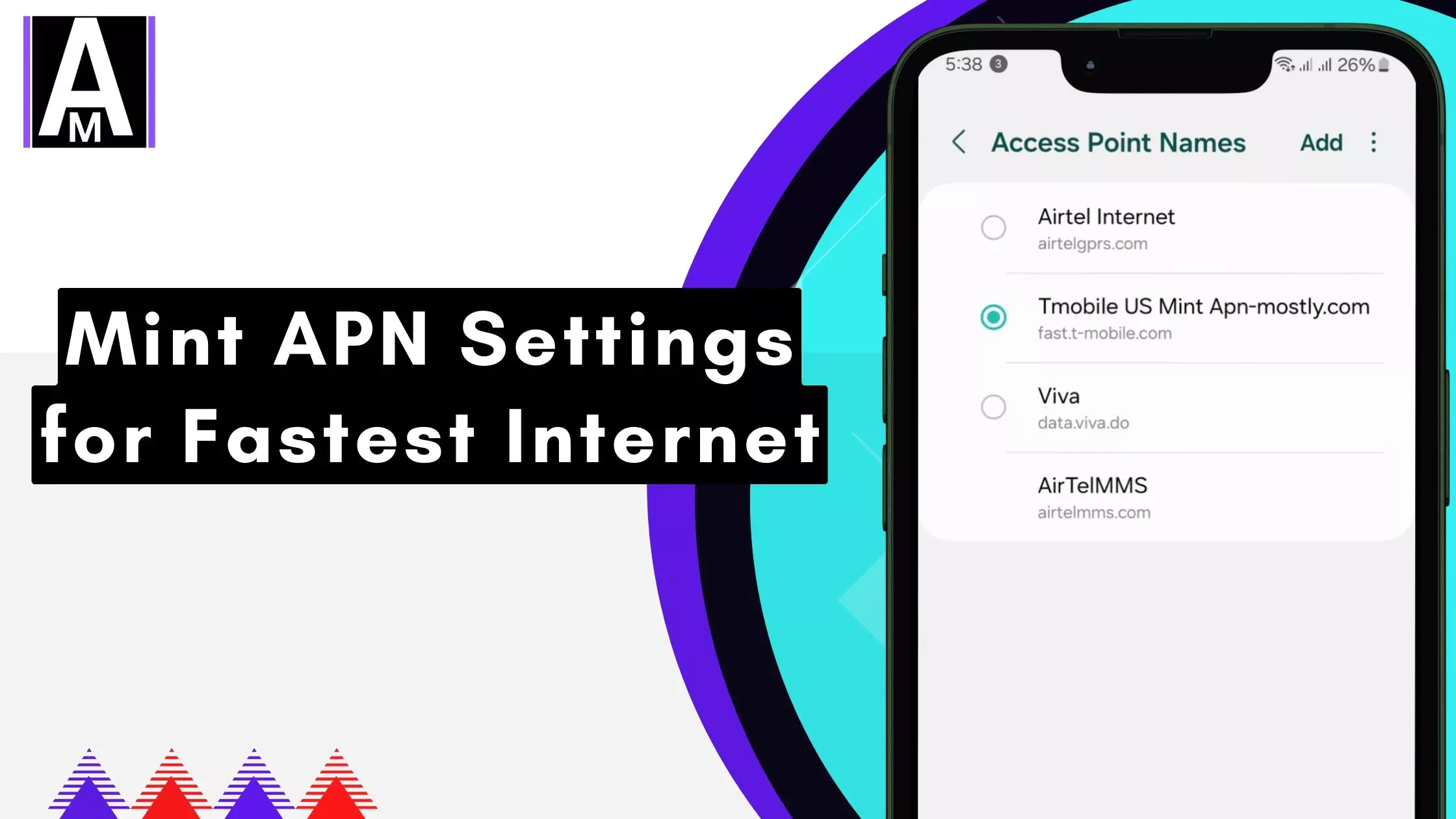 screenshot of mint apn settings for fast internet text with overlay text