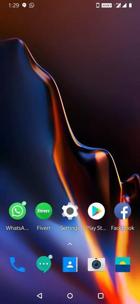 screenshot of volte being showed on oneplus homescreen