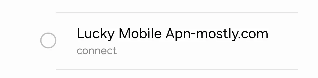 cropped screenshot of lucky mobile internet