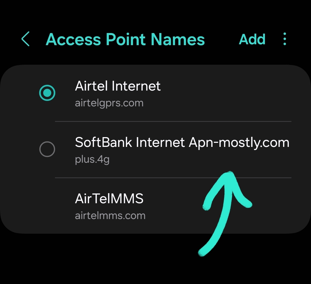 cropped access point names screenshot highlighted