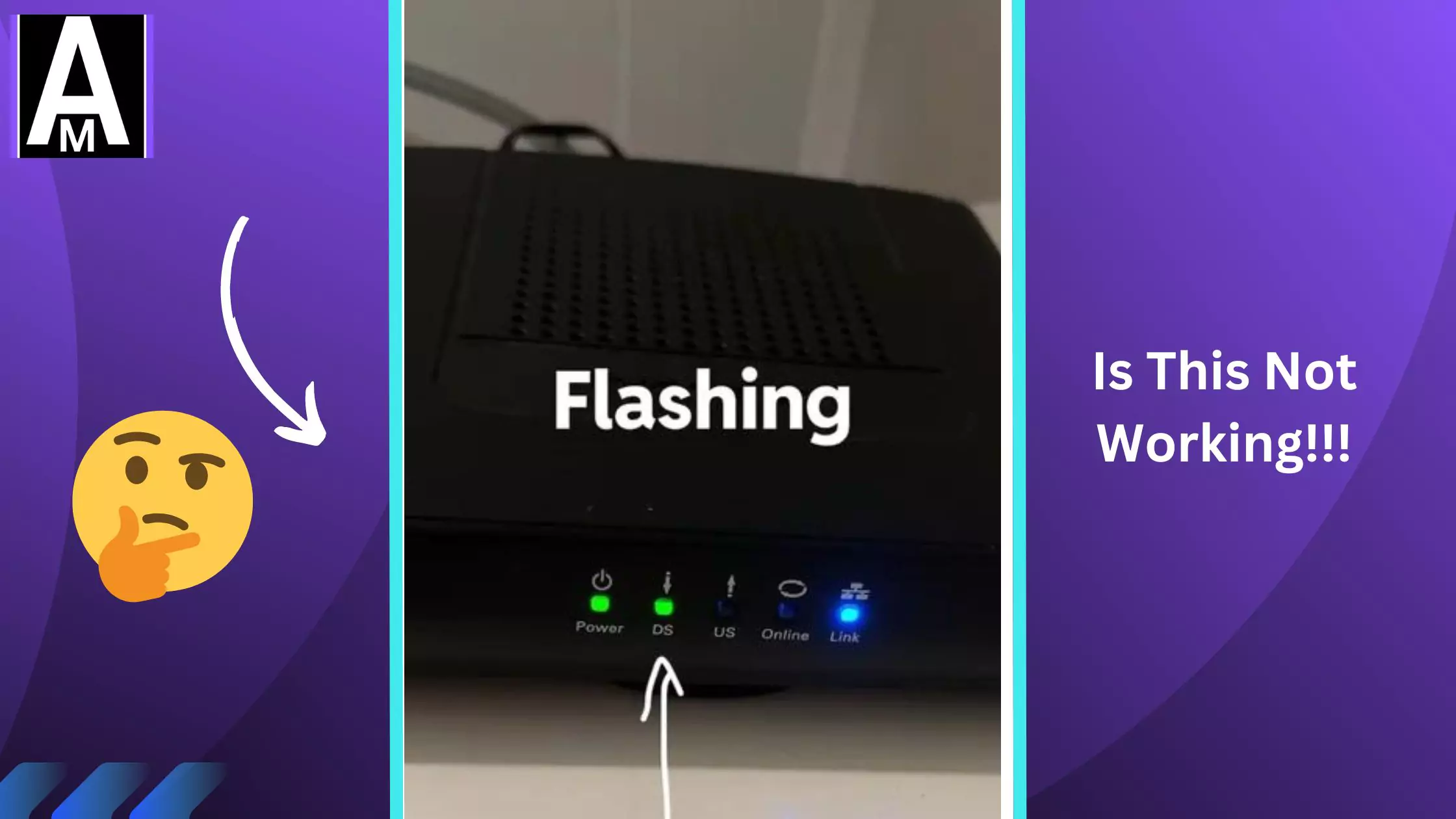 flashing router which is not working image with thinking emojis and overlay text
