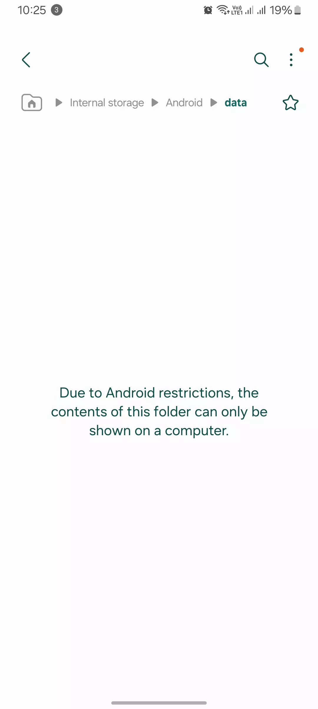 screenshot of data folder of android to find the apn settings