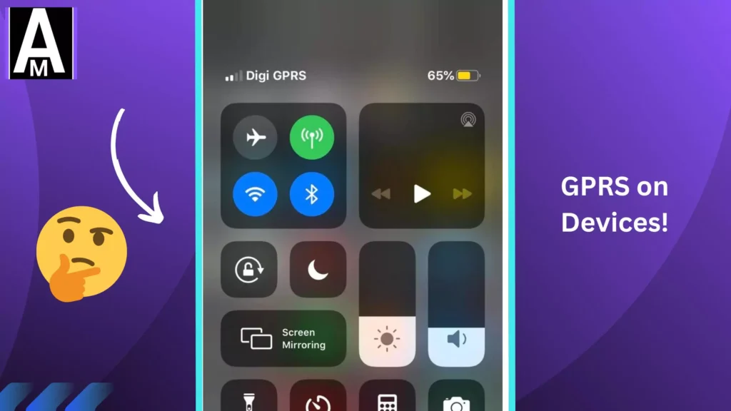 screenshot of ios with gprs network