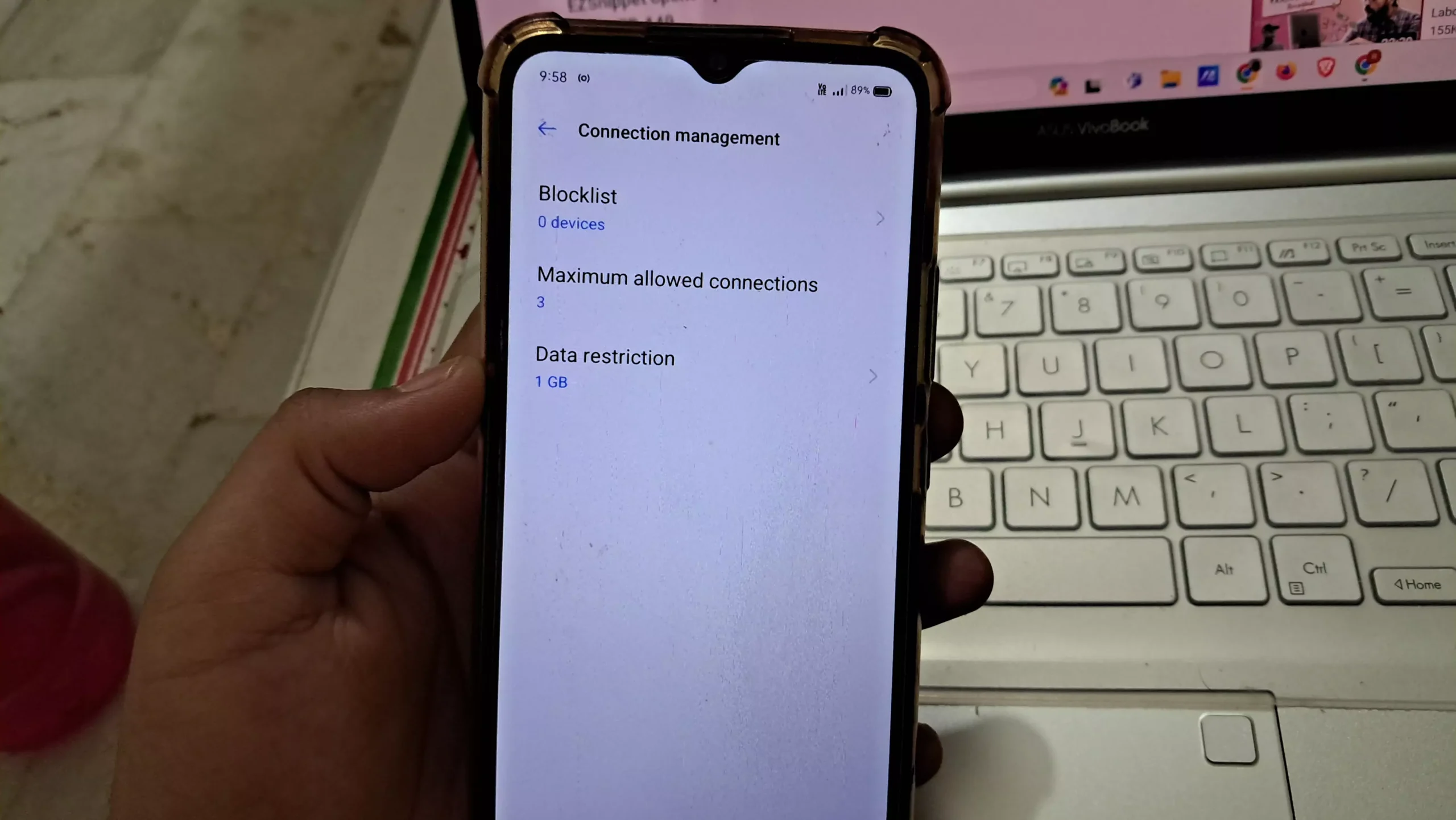 connection management image for personal hotspot