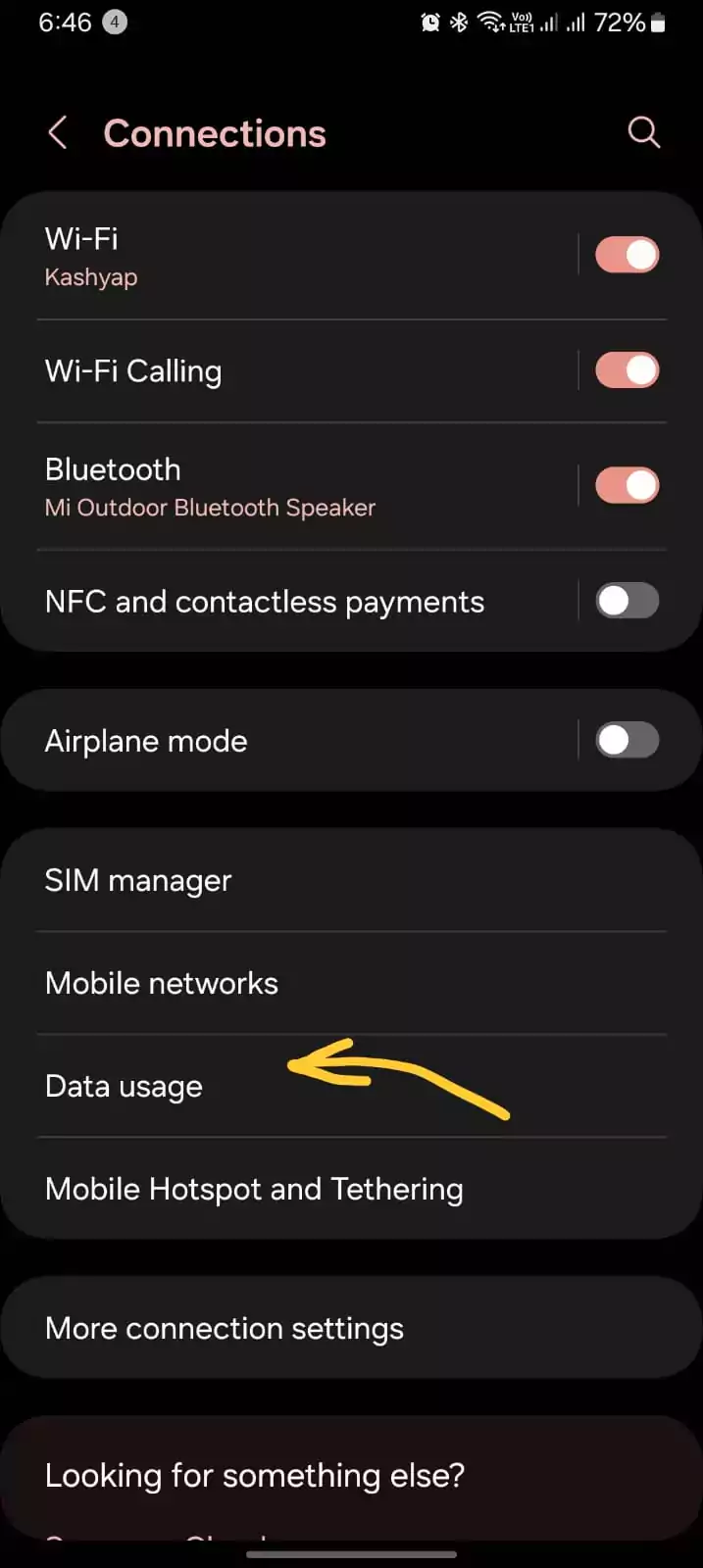 inside connections settings