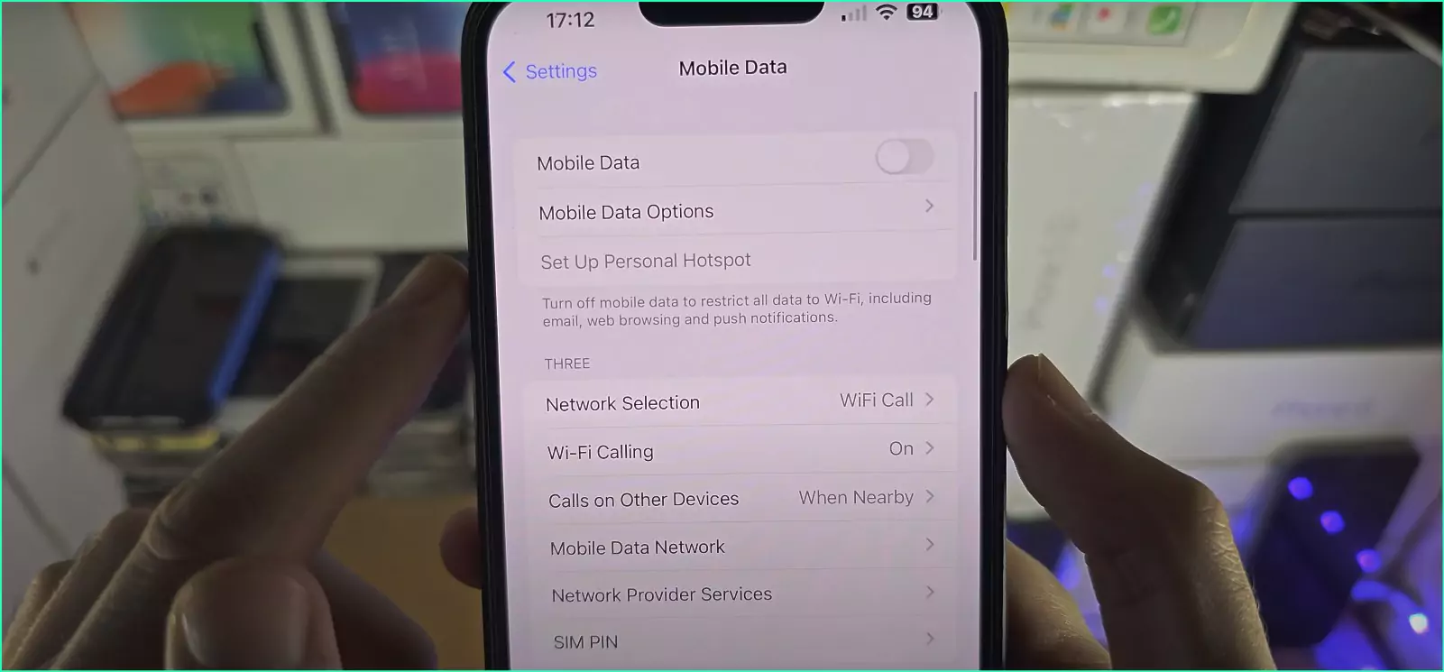 mobile data settings menu from iphone image