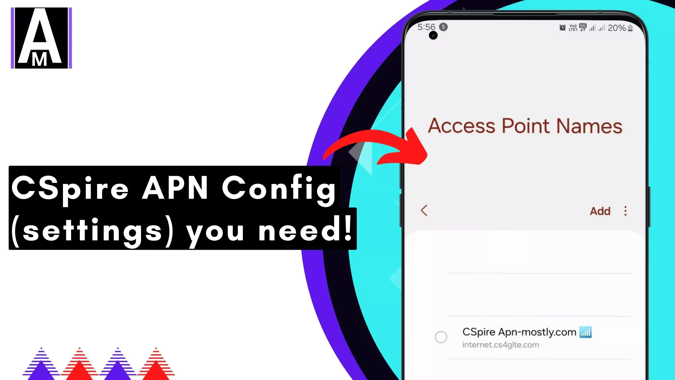 screenshot of Cspire apn with overlay text with same overlay text