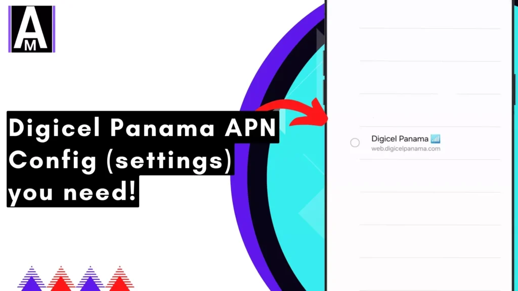 screenshot of digicel apn with overlay text