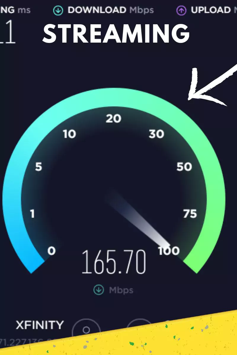 screenshot of speedtest.net for streaming