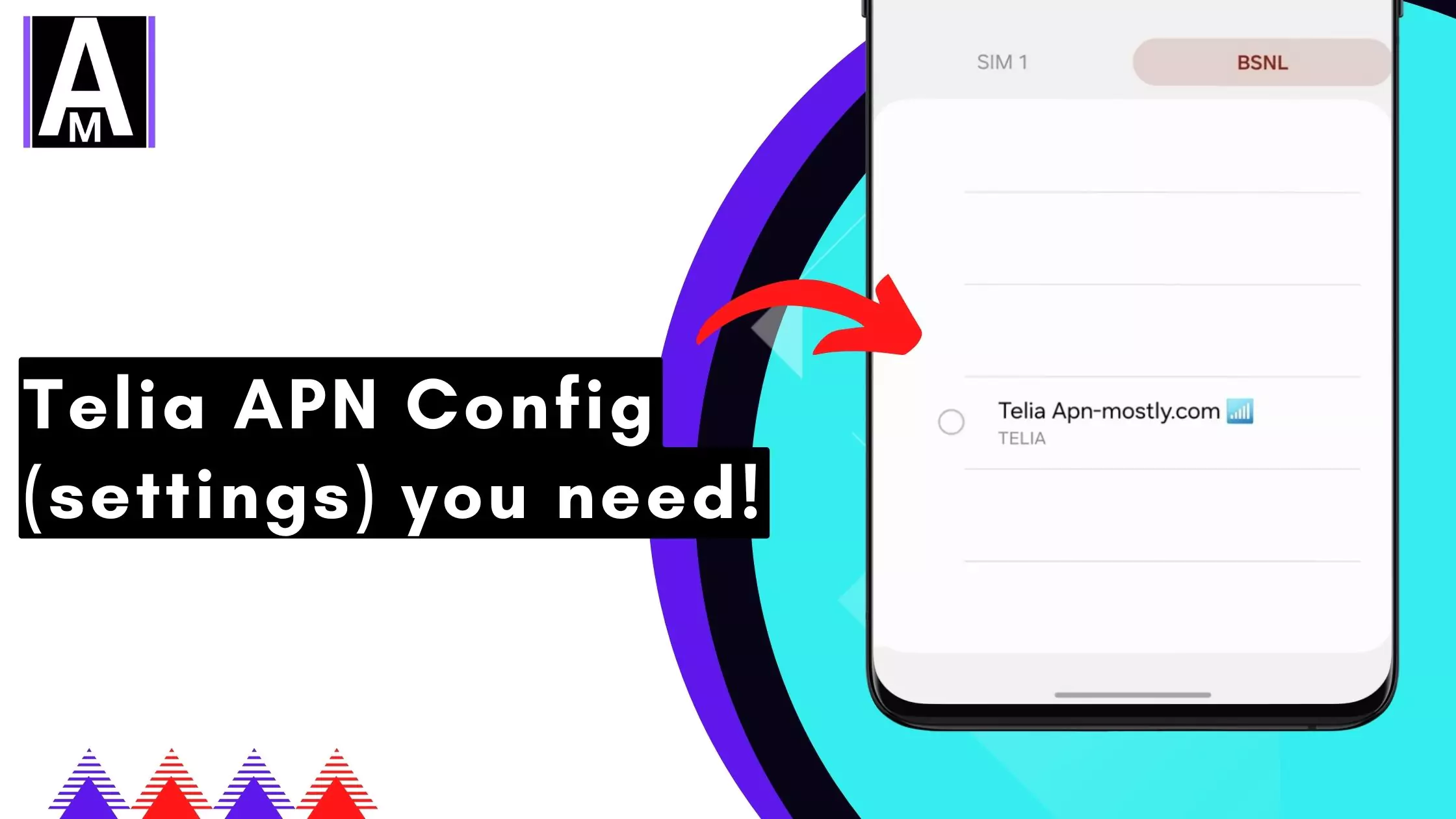 screenshot of telia apn with overlay text fastest
