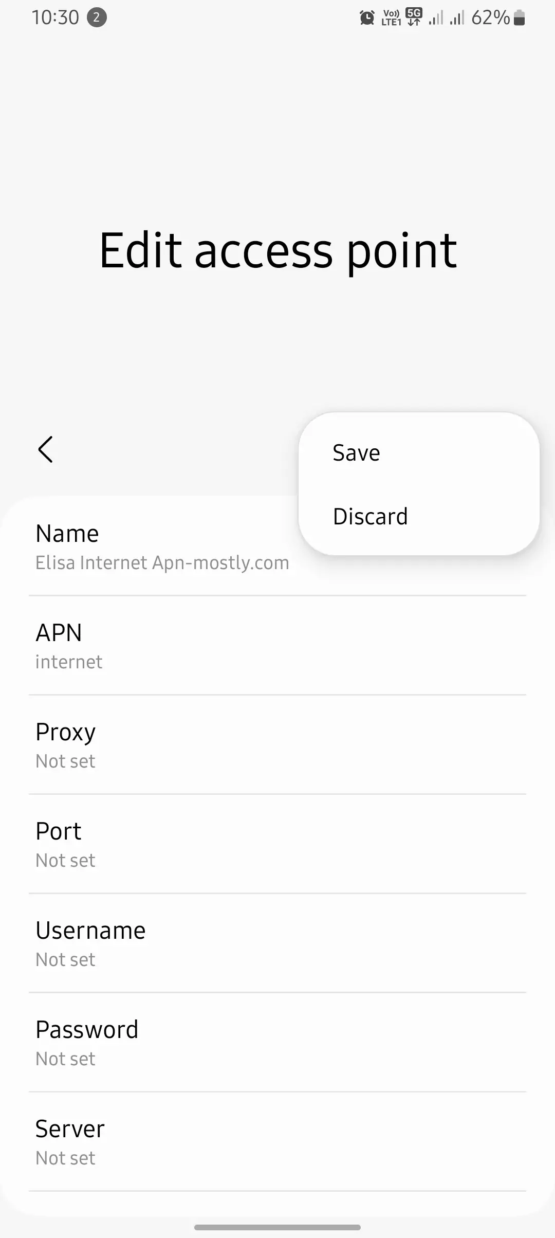 elisa apn save and discard