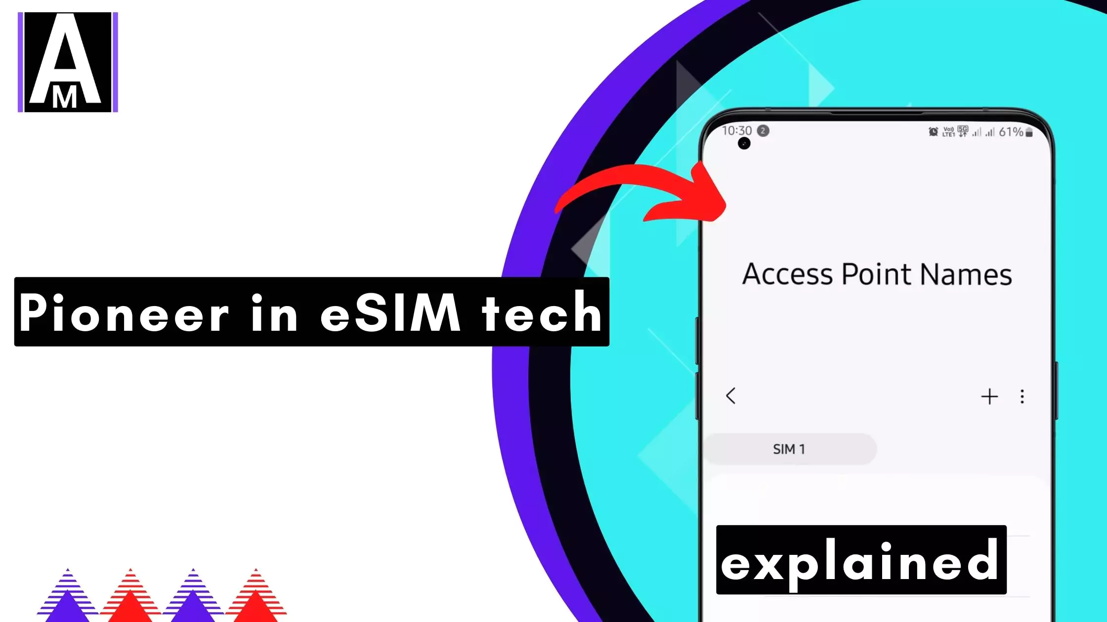 screenshot of the Pioneer in eSIM tech with same overlay text to configure the APN settings